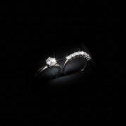 1.7 Ctw Round Diamond Option Engagement Ring Set-Black Diamonds New York