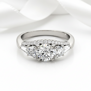 1.8 ct Round Cut Diamond Option Three Stone Engagement-Black Diamonds New York