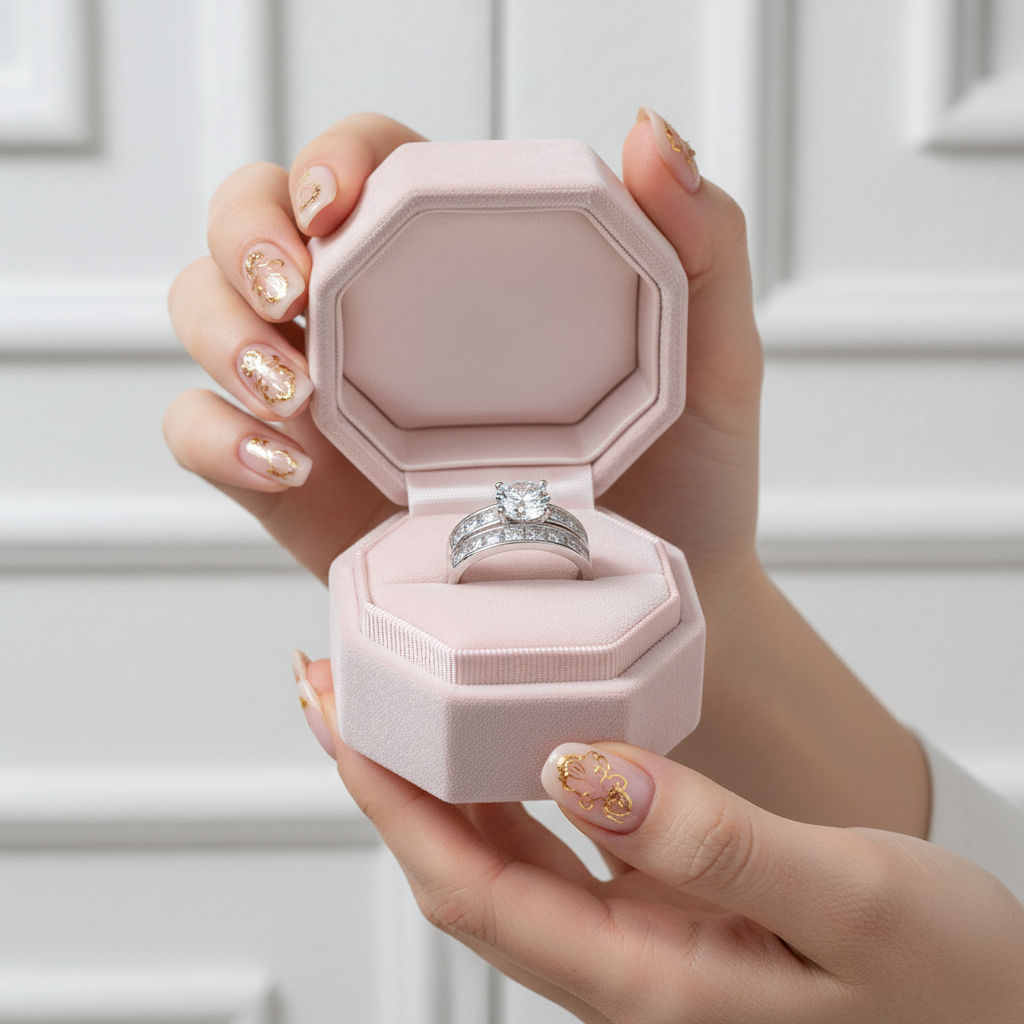 1.8 Ct Round Diamond Engagement Ring Set-Black Diamonds New York