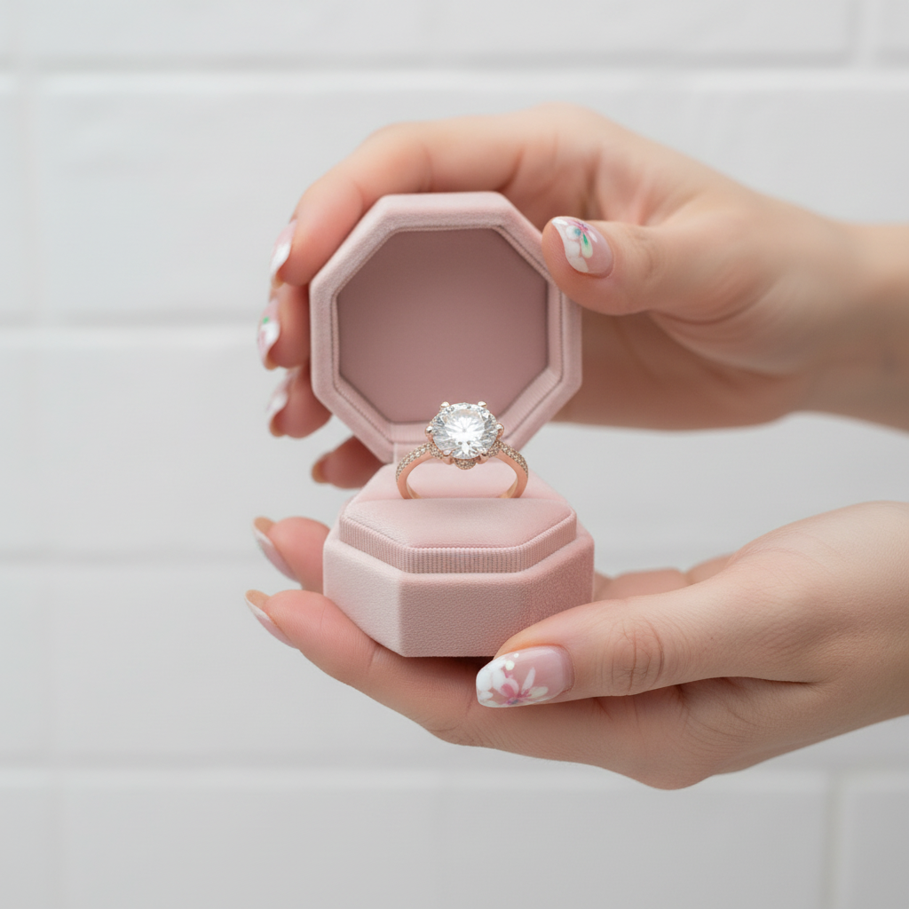 18K Rose Gold Round Cut 2 Carat Diamond Option Blossom Engagement Ring-Black Diamonds New York