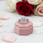 18K White Gold 1.5ct Cushion Cut Diamond Crown Engagement Ring-Black Diamonds New York