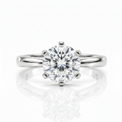18K White Gold 5.0ct Round-Cut Sparkling Diamond Option Engagement Ring-Black Diamonds New York