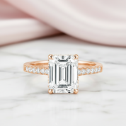 1.8Ct Emerald Cut Diamond Option Rose Gold Engagement Ring-Black Diamonds New York