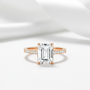 1.8Ct Emerald Cut Diamond Option Rose Gold Engagement Ring-Black Diamonds New York