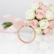 1.8Ct Emerald Cut Diamond Option Rose Gold Engagement Ring-Black Diamonds New York