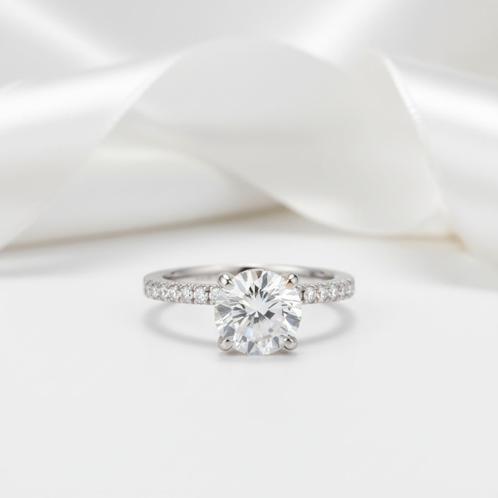 1.8Ct Round Cut Diamond Option Wedding Engagement Ring-Black Diamonds New York