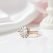 18k Cushion Cut Diamond Option Vintage Halo Engagement Ring-Black Diamonds New York