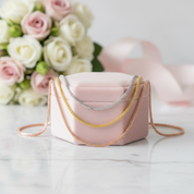 18k Gold Chopin Chain Necklace-Black Diamonds New York