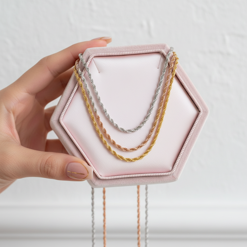 18k Gold Chopin Chain Necklace-Black Diamonds New York