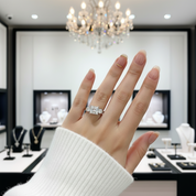 18k Princess Cut Diamond Twist Engagement Ring-Black Diamonds New York