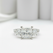 18k Princess Cut Diamond Twist Engagement Ring-Black Diamonds New York