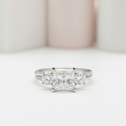 18k Princess Cut Diamond Twist Engagement Ring-Black Diamonds New York