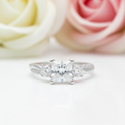 18k Princess Cut Diamond Twist Engagement Ring-Black Diamonds New York