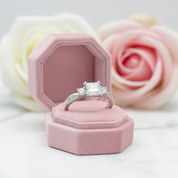 18k Princess Cut Diamond Twist Engagement Ring-Black Diamonds New York