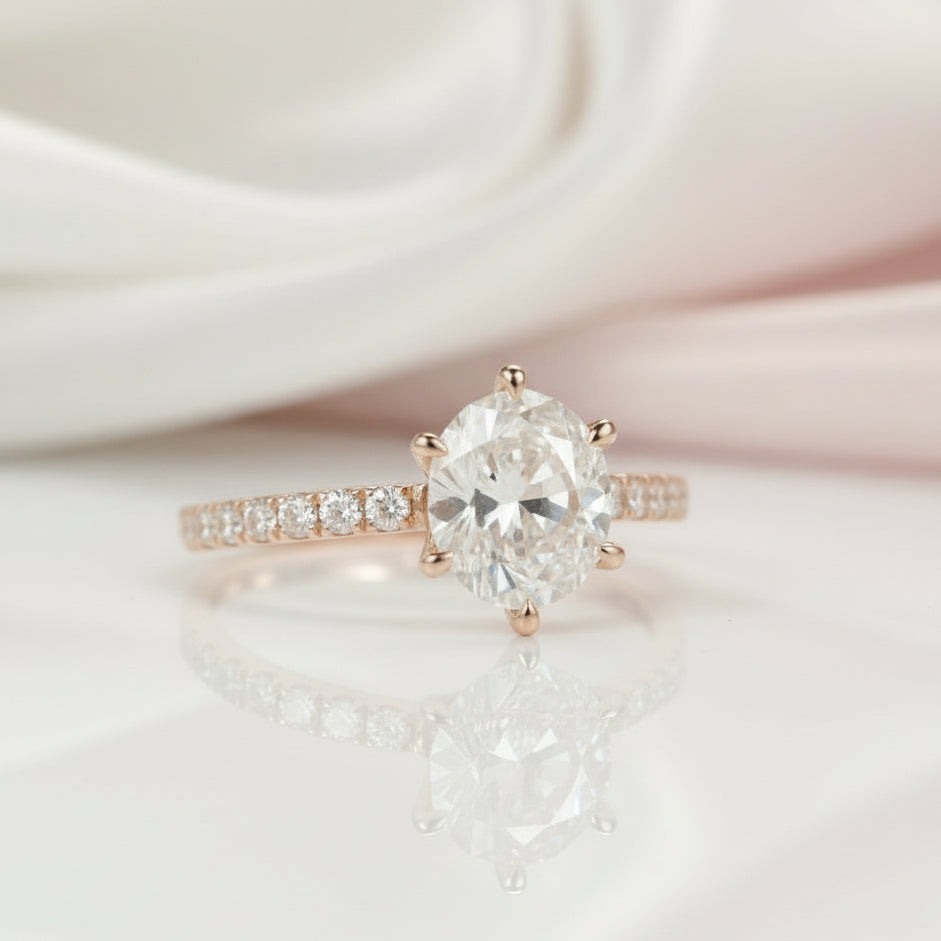 18k Rose Gold 3.0 Ct Round Diamond Engagement Ring-Black Diamonds New York