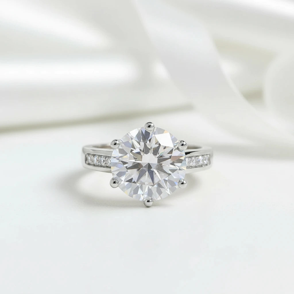 18k Rose Gold 5.0 Ct Round Cut Diamond Option Engagement Ring-Black Diamonds New York