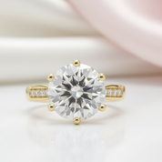 18k Rose Gold 5.0 Ct Round Cut Diamond Engagement Ring