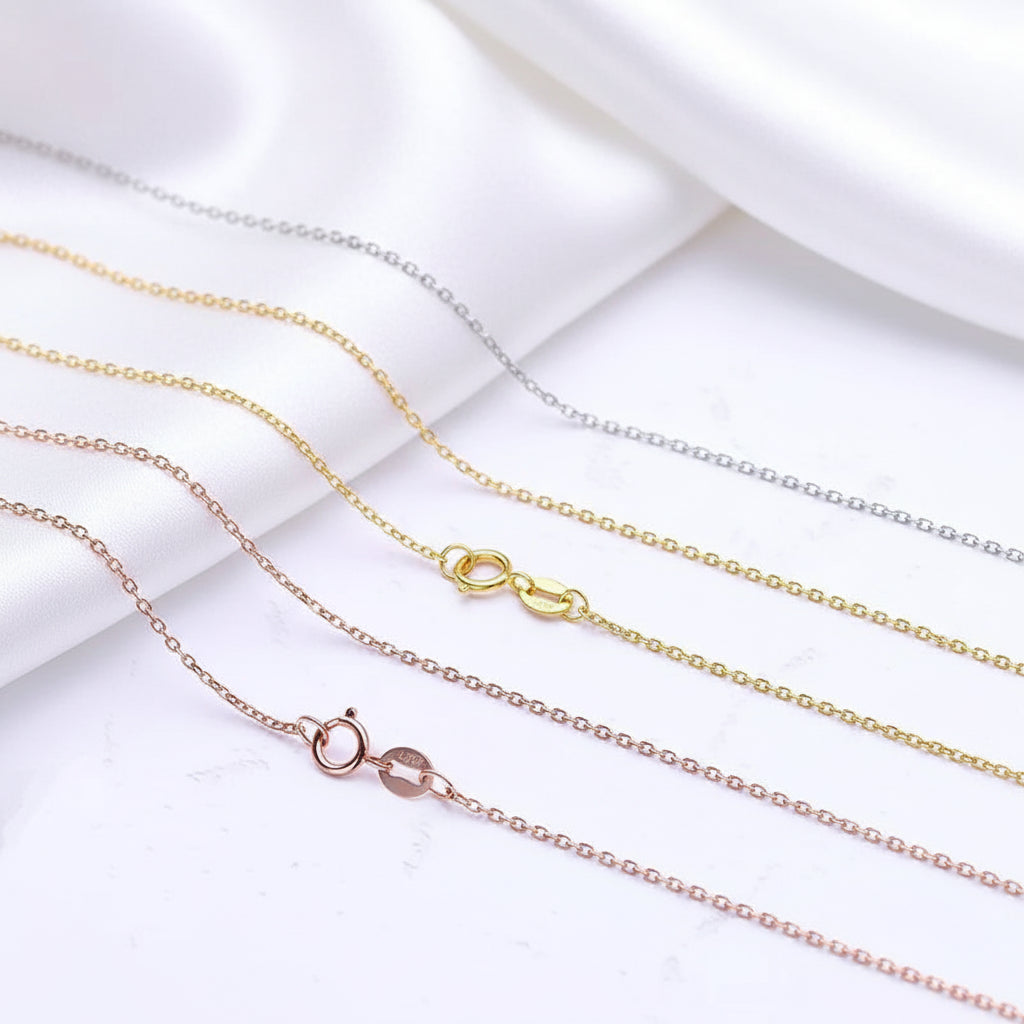 18k Rose Gold Chain Necklace-Black Diamonds New York