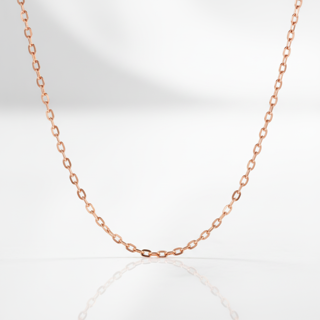 18k Rose Gold Chain Necklace-Black Diamonds New York
