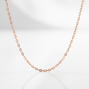 18k Rose Gold Chain Necklace-Black Diamonds New York