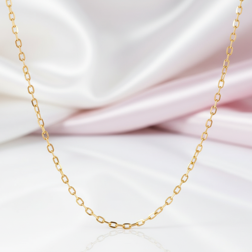 18k Rose Gold Chain Necklace-Black Diamonds New York