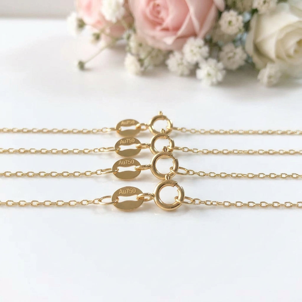 18k Rose Gold Chain Necklace-Black Diamonds New York