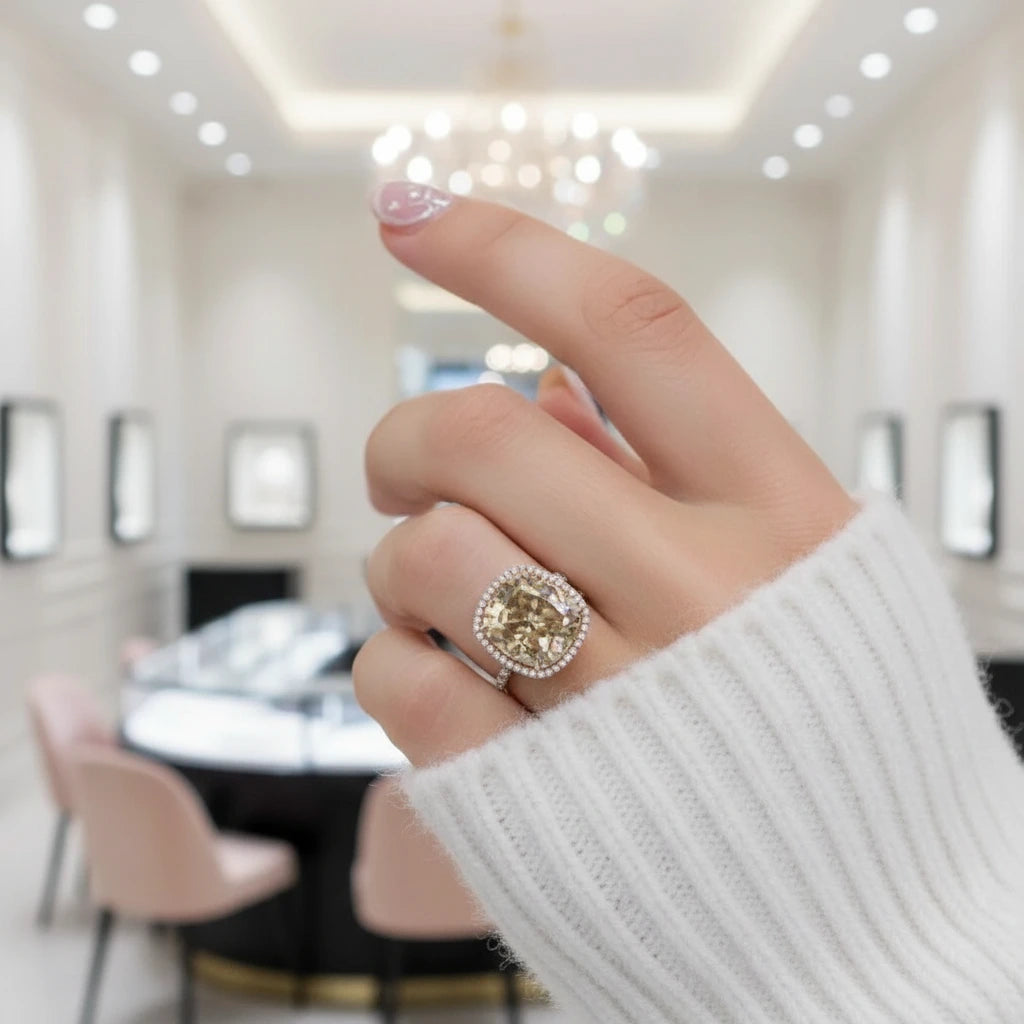 18k Rose Gold Cushion Cut Diamond Option Halo Engagement Ring-Black Diamonds New York