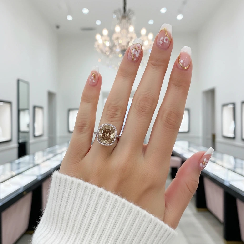 18k Rose Gold Cushion Cut Diamond Option Halo Engagement Ring-Black Diamonds New York