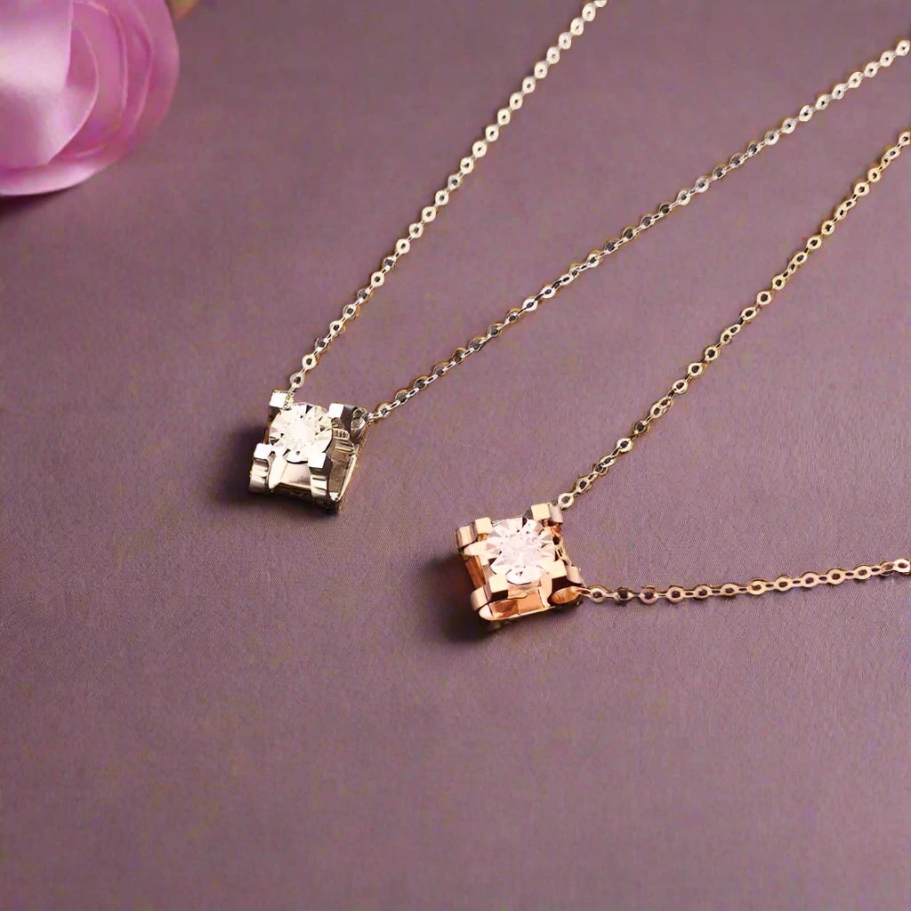 18k Rose Gold Diamond Bull Head Pendant Necklace-Black Diamonds New York