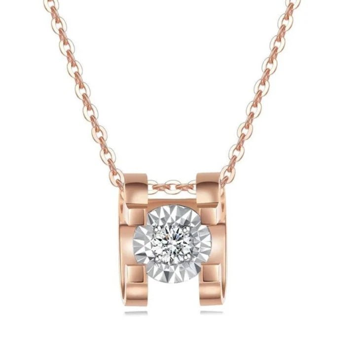 18k Rose Gold Diamond Option Bull Head Pendant Necklace-Black Diamonds New York