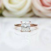 18K Rose Gold Princess Cut 2ct 7*7mm Diamond Engagement Ring-Black Diamonds New York