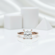 18K Rose Gold Princess Cut 2ct 7*7mm Diamond Engagement Ring-Black Diamonds New York