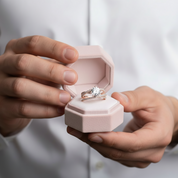 18K Rose Gold Round Cut 1ct Diamond Option Forever Love Engagement Ring-Black Diamonds New York