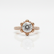 18K Rose Gold Round Cut 1ct Diamond Option Ice Snowflake Engagement Ring-Black Diamonds New York