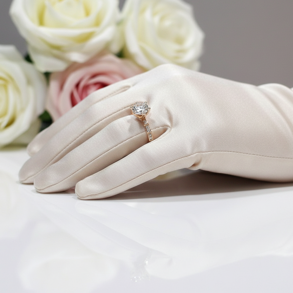 18K Rose Gold Round Cut 2 Carat Diamond Engagement Ring-Black Diamonds New York