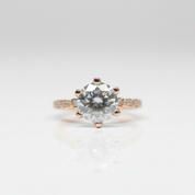 18K Rose Gold Round Cut 2 Carat Diamond Option Engagement Ring-Black Diamonds New York