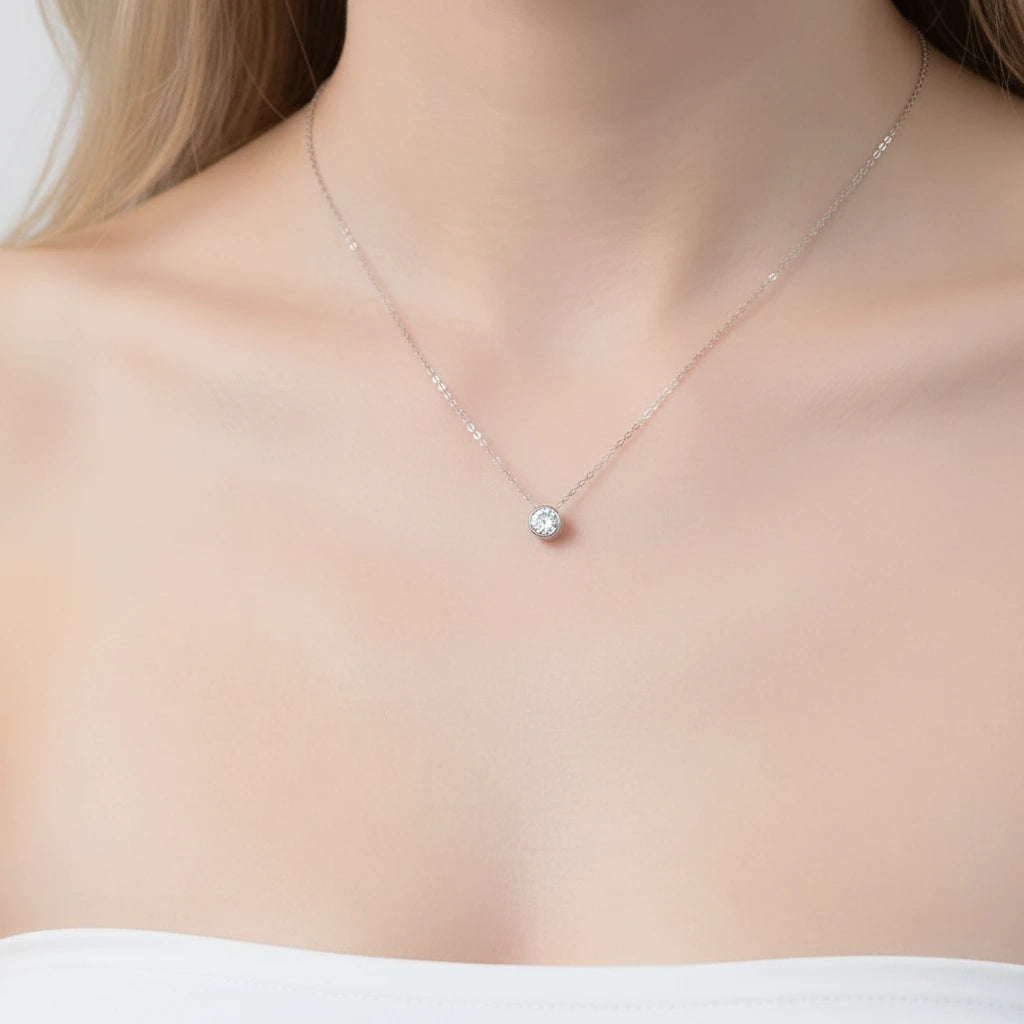 18k Rose Gold Round Diamond Pendant Necklace-Black Diamonds New York