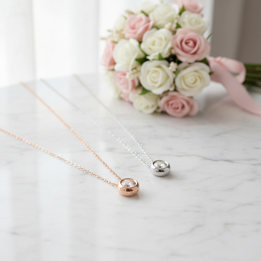 18k Rose Gold Round Diamond Pendant Necklace-Black Diamonds New York