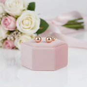 18K Rose Gold Screw Stud Earrings-Black Diamonds New York