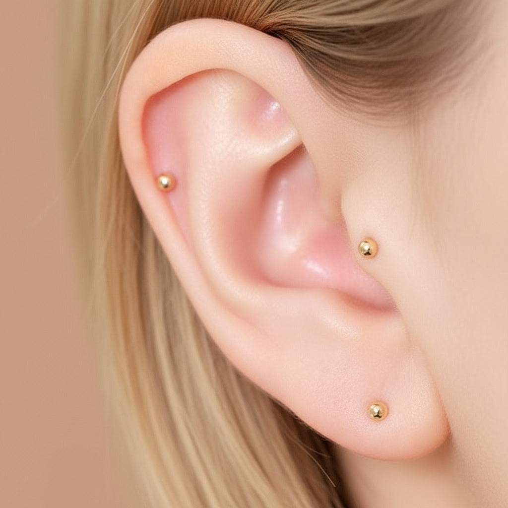 18K Rose Gold Screw Stud Earrings-Black Diamonds New York