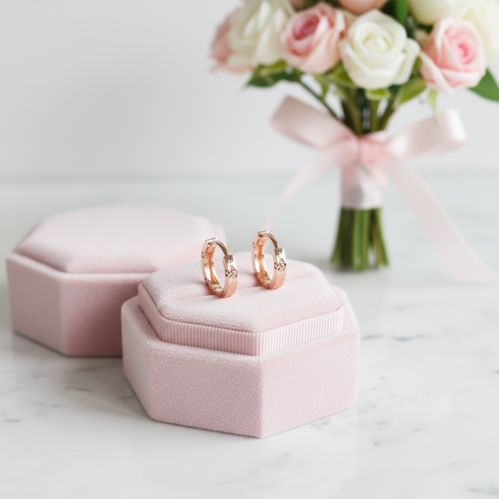 18k Rose Gold Simple Clip Clasp Earrings-Black Diamonds New York