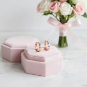 18k Rose Gold Simple Clip Clasp Earrings-Black Diamonds New York