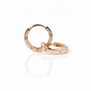 18k Rose Gold Simple Clip Clasp Earrings-Black Diamonds New York