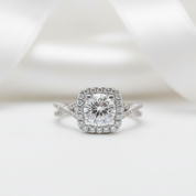 Diamond ring with a white background