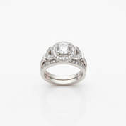 18k Round Cut Diamond Option Elegant Vintage Design Engagement Ring-Black Diamonds New York