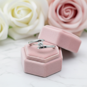 18k Round Cut Diamond Minimalist Design Engagement Ring-Black Diamonds New York