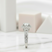 18k Round Cut Diamond Minimalist Engagement Ring-Black Diamonds New York