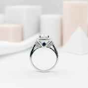 18k Round Cut Diamond Minimalist Engagement Ring-Black Diamonds New York