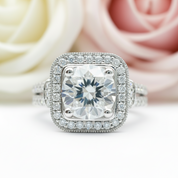 18k Round Cut Diamond Minimalist Engagement Ring-Black Diamonds New York