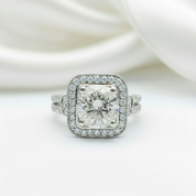 18k Round Cut Diamond Minimalist Engagement Ring-Black Diamonds New York